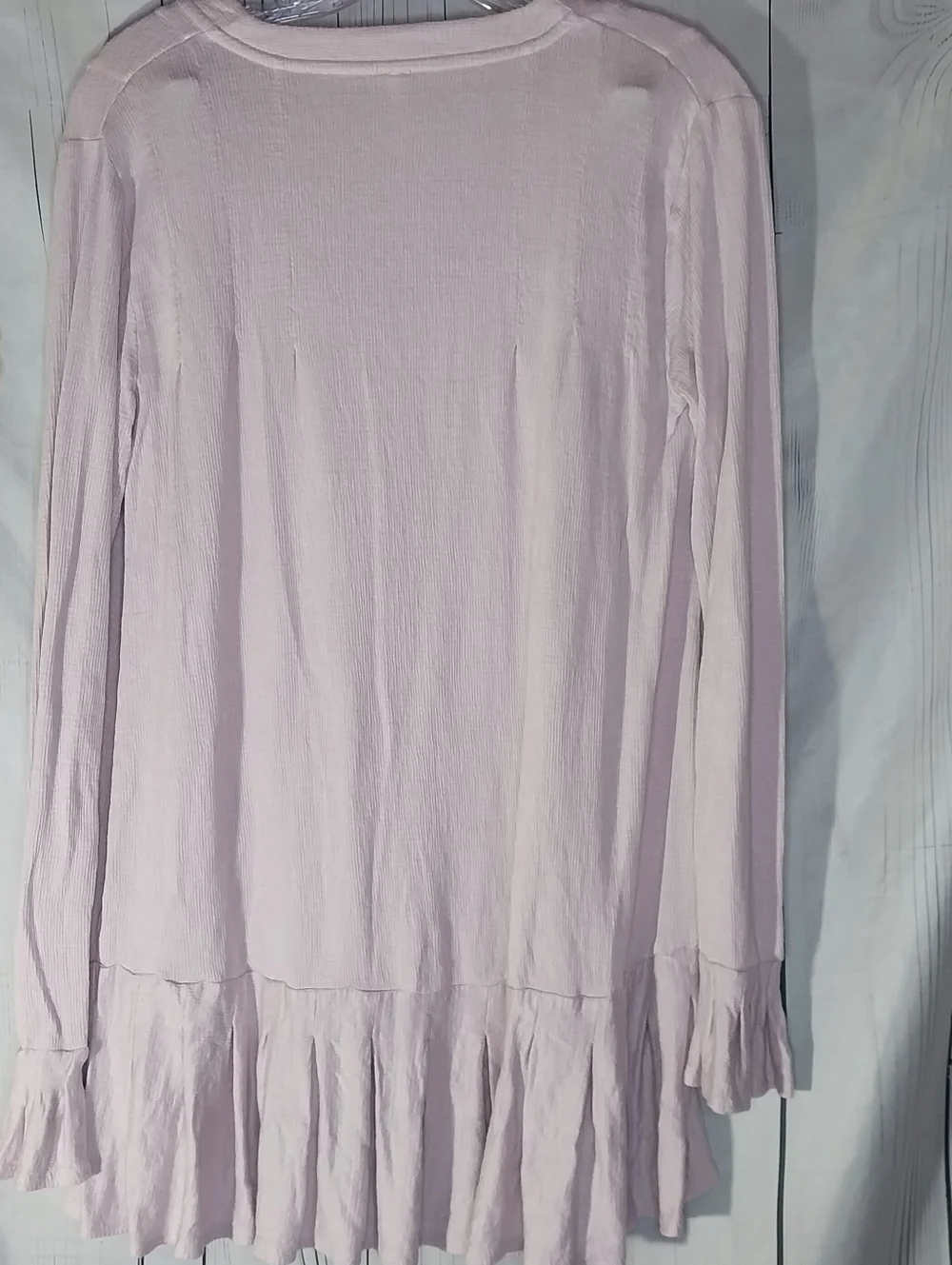 Free People Your Girl Ruffle-Hem Long Sleeve Tunic Boho Oversized Top - Picture 9 of 9